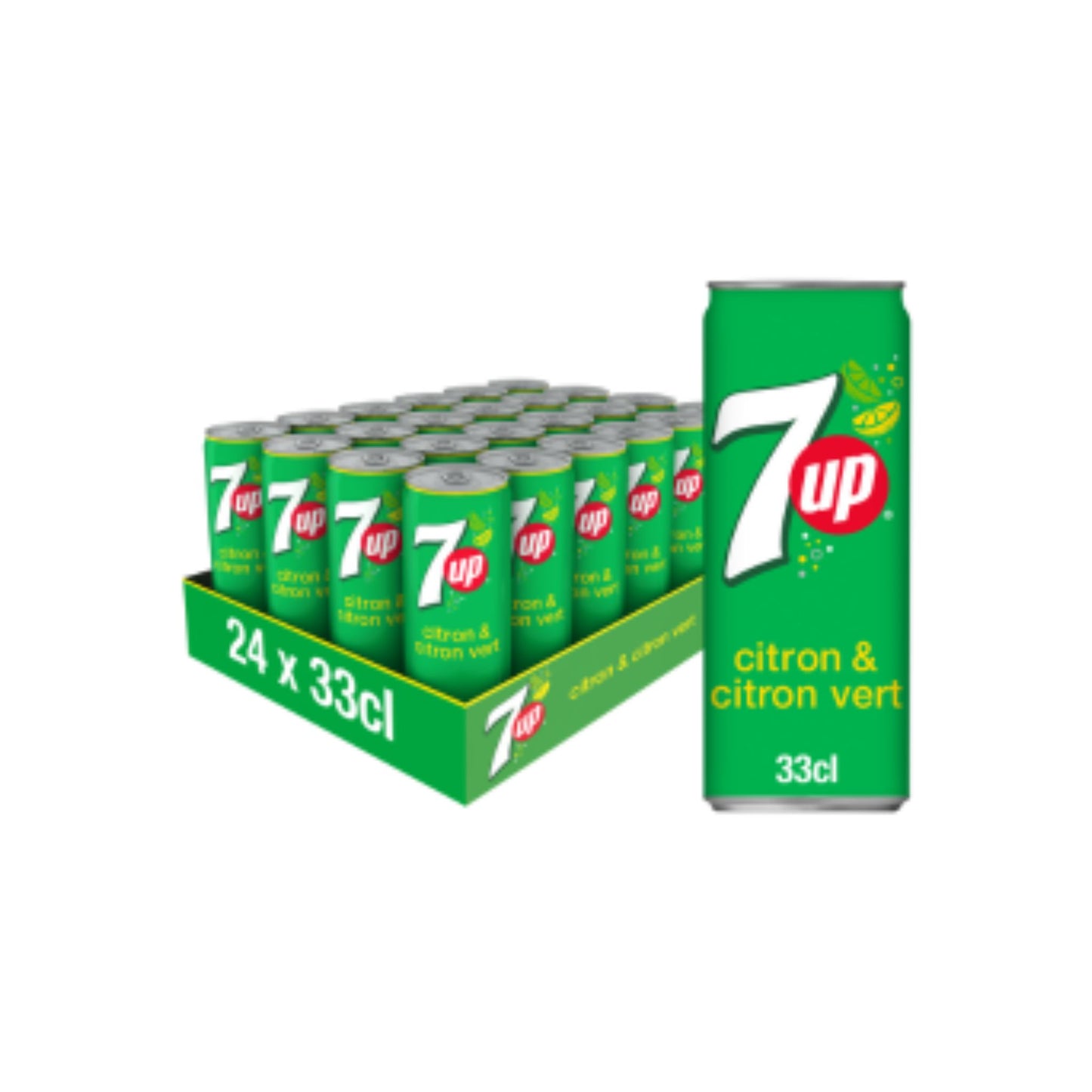 7UP Regular saveur Citron Vert - Pack 24x33cl