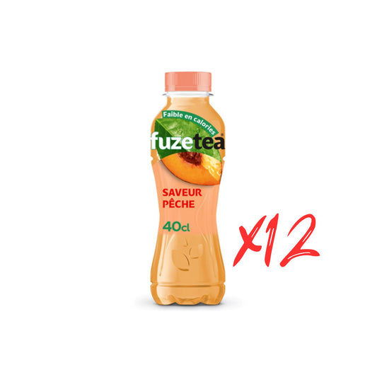 FUZETEA - Thé noir Pêche Intense Pack 12x40cl